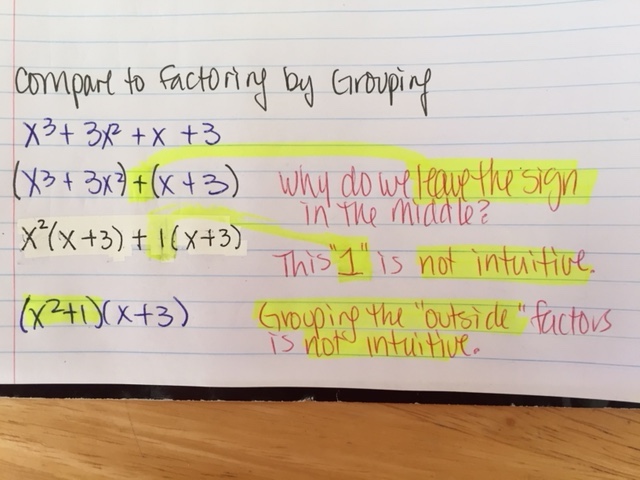 Compare to Factoring by Grouping